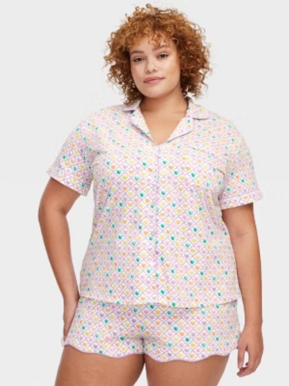 Roller Rabbit x Target Geo Hearts PJ Set Top 1X Shorts XXL NWT Mixed Size